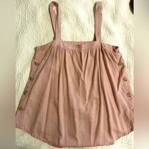 Pink button tank top